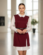 olasz női ruha hosszú ujjú kerek nyakú mini