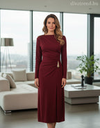 olasz női ruha hosszú ujjú kerek nyakú maxi