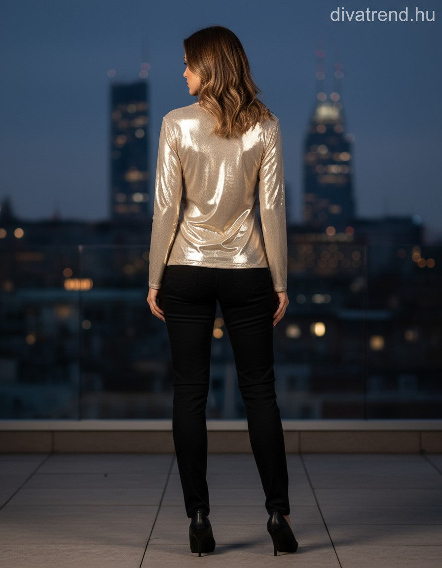 olasz női felső hosszú ujjú magas nyakú