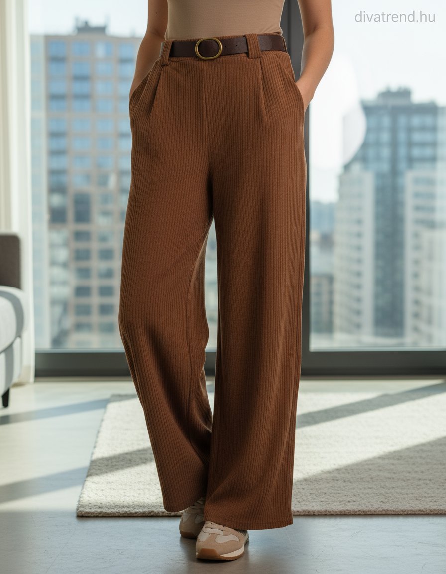 barna bő szárú nadrág
