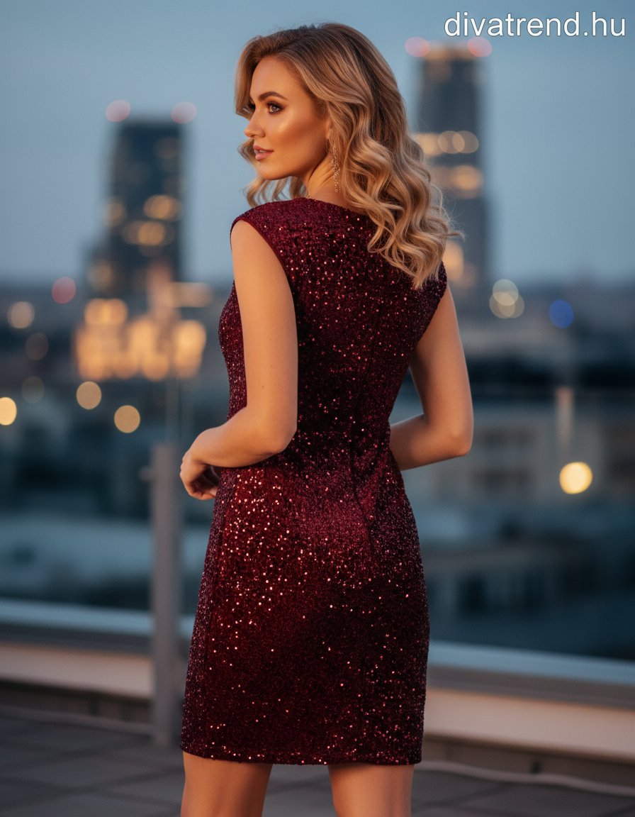 olasz női ruha ujjatlan kerek nyakú térd