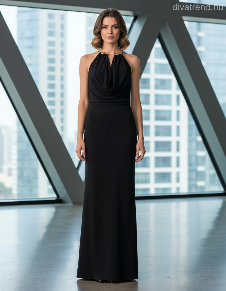 Lovery női ruha ujjatlan V nyakú maxi