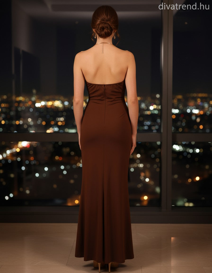 Lovery női ruha ujjatlan V nyakú maxi