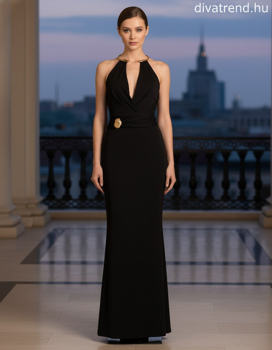 Lovery női ruha ujjatlan V nyakú maxi