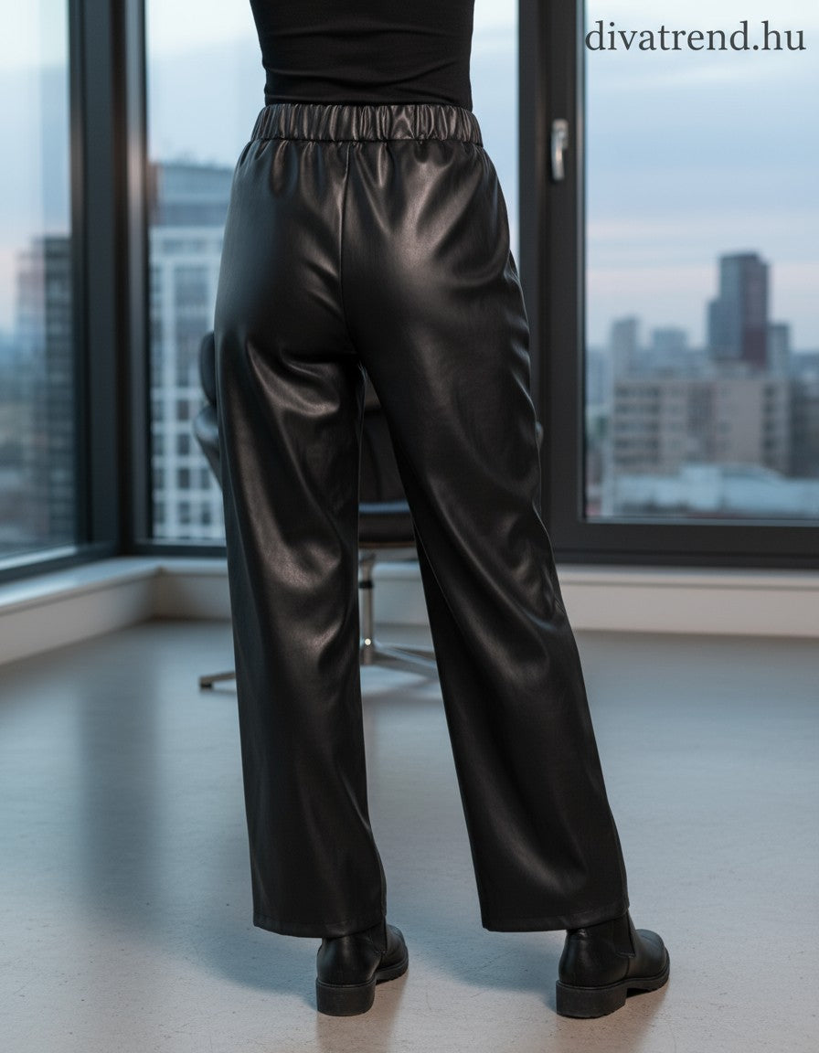 olasz női bőr hatású nadrág hosszú