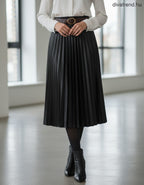 olasz női bőr hatású szoknya maxi A vonalú