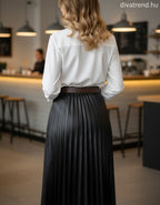 olasz női bőr hatású szoknya maxi A vonalú