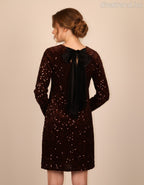 olasz női ruha hosszú ujjú kerek nyakú térd