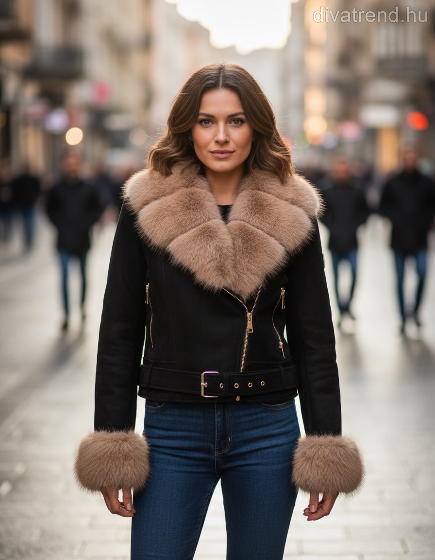 Softy női vastag átmeneti kabát hosszú ujjú kerek nyakú