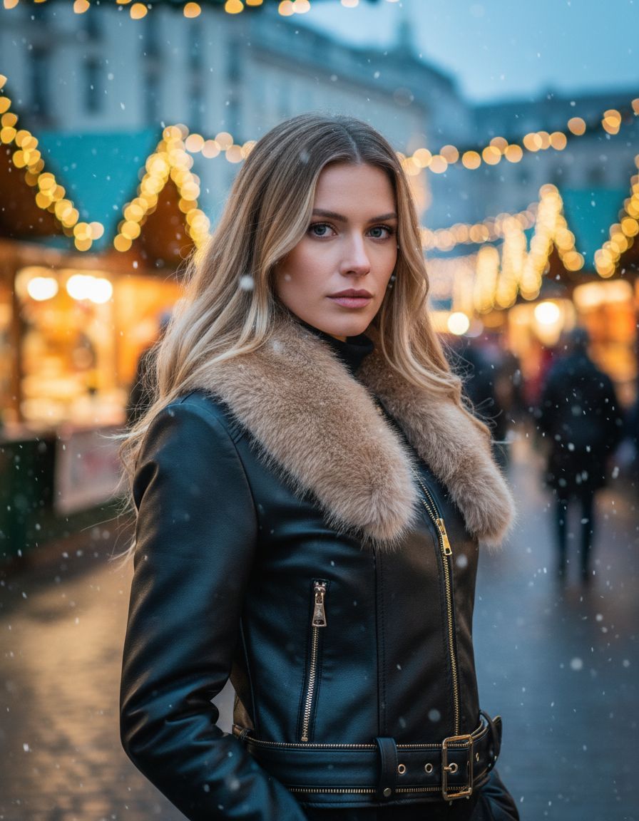 Softy női vastag bőr hatású átmeneti kabát hosszú ujjú kerek nyakú