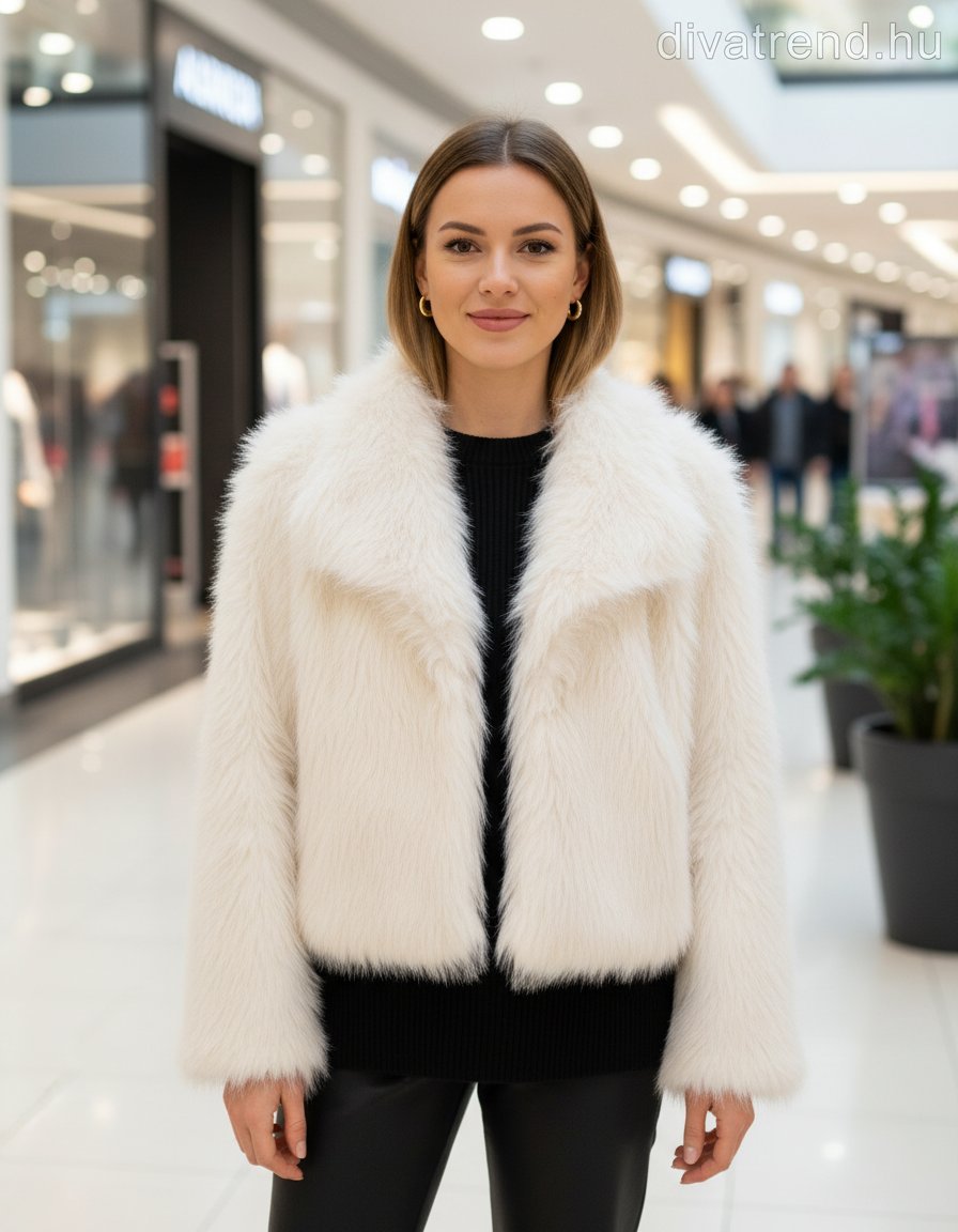 3DESY női vastag műszőrme egyéb kabát jellegű rövidebb hosszú ujjú V nyakú