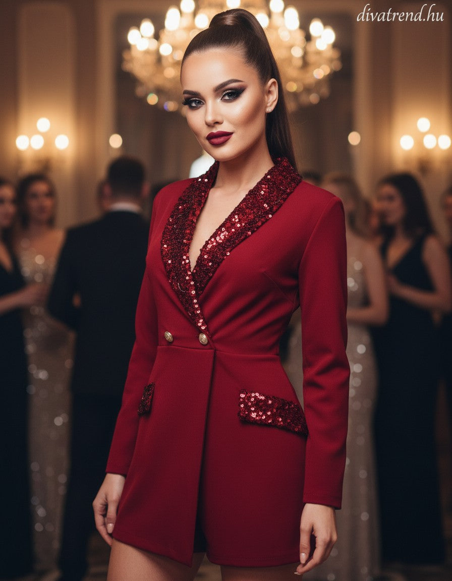 Lissimo női vékony overál hosszú ujjú rövid V nyakú