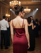 olasz női ruha ujjatlan alakhangsúlyozó kerek nyakú maxi