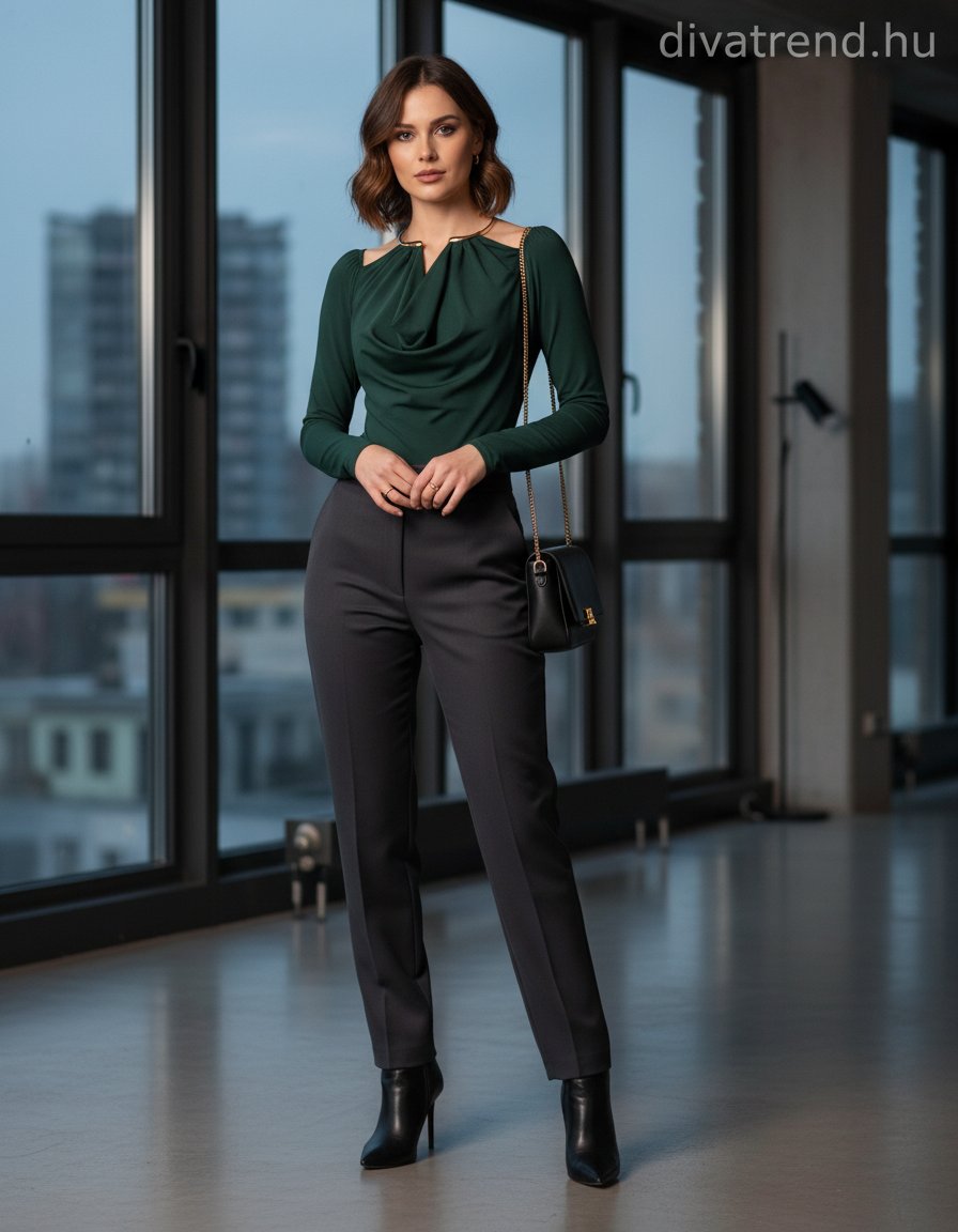 olasz női body hosszú ujjú V nyakú