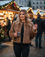 női műszőrme kabát barna