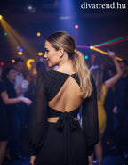 olasz női felső hosszú ujjú V nyakú