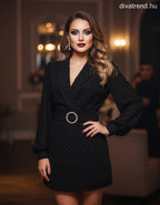 olasz női overál hosszú ujjú rövid V nyakú