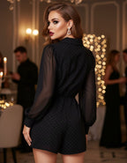 olasz női overál hosszú ujjú rövid V nyakú