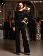 olasz női overál hosszú ujjú hosszú kerek nyakú