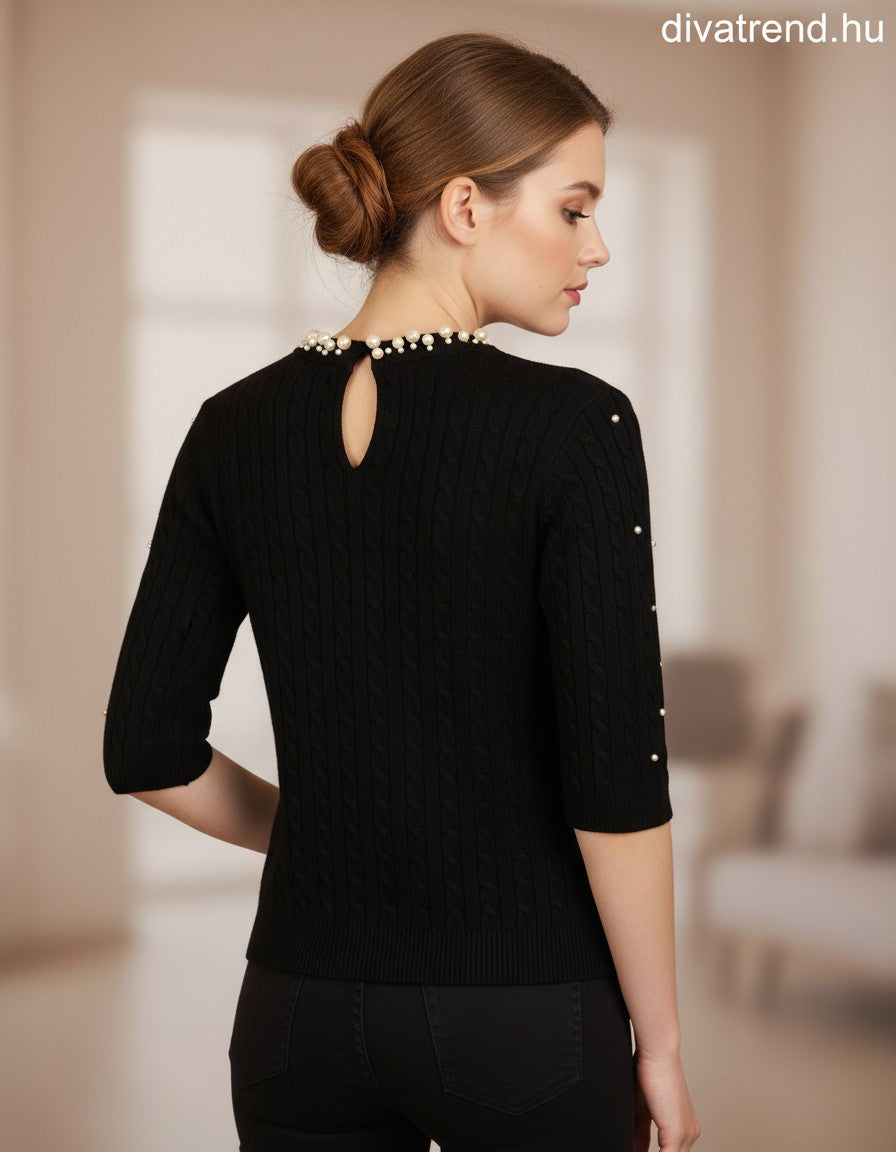 Zstudio női felső háromnegyedes ujjú alakhangsúlyozó kerek nyakú