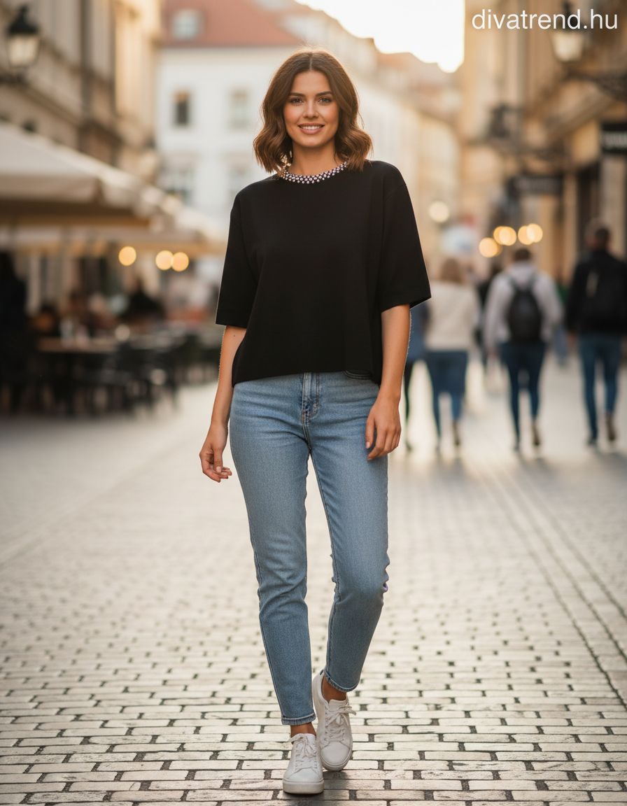 Zstudio köves nyakú pulóver fekete