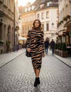 Zstudio női mintás szett hosszú ujjú 3/4-es magas nyakú