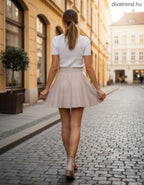 hátulról pliszirozott kötött miniszoknya