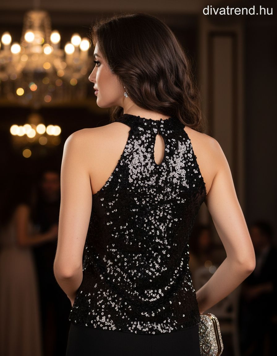 olasz női felső ujjatlan magas nyakú