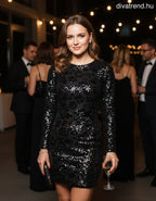 Lovery flitteres mini ruha fekete