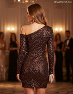 olasz női ruha hosszú ujjú félvállas térd