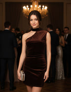 olasz női plüss bársony ruha ujjatlan félvállas térd