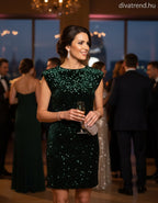 olasz női ruha ujjatlan kerek nyakú térd