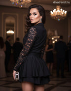 olasz női overál hosszú ujjú rövid V nyakú