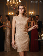 olasz női ruha ujjatlan kerek nyakú térd