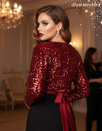 olasz női felső hosszú ujjú kerek nyakú