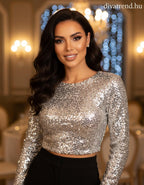 olasz női felső hosszú ujjú kerek nyakú