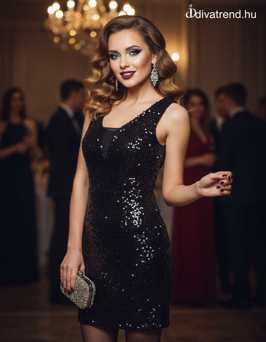 olasz női ruha ujjatlan V nyakú térd