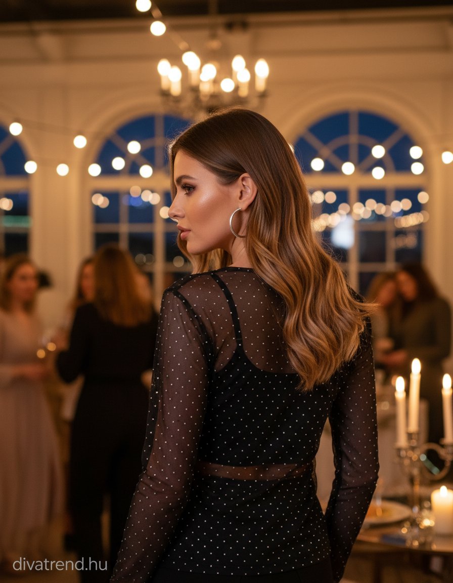 olasz női vékony felső hosszú ujjú alakhangsúlyozó kerek nyakú