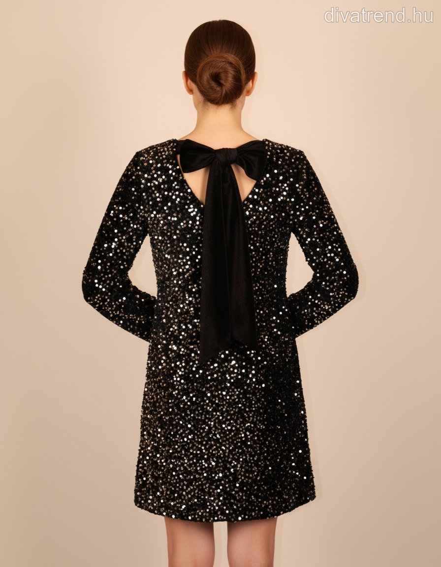 olasz női ruha hosszú ujjú kerek nyakú térd