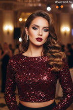 olasz női felső hosszú ujjú kerek nyakú