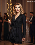 női overál ruha mini, köves fekete