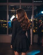 olasz női overál hosszú ujjú rövid V nyakú