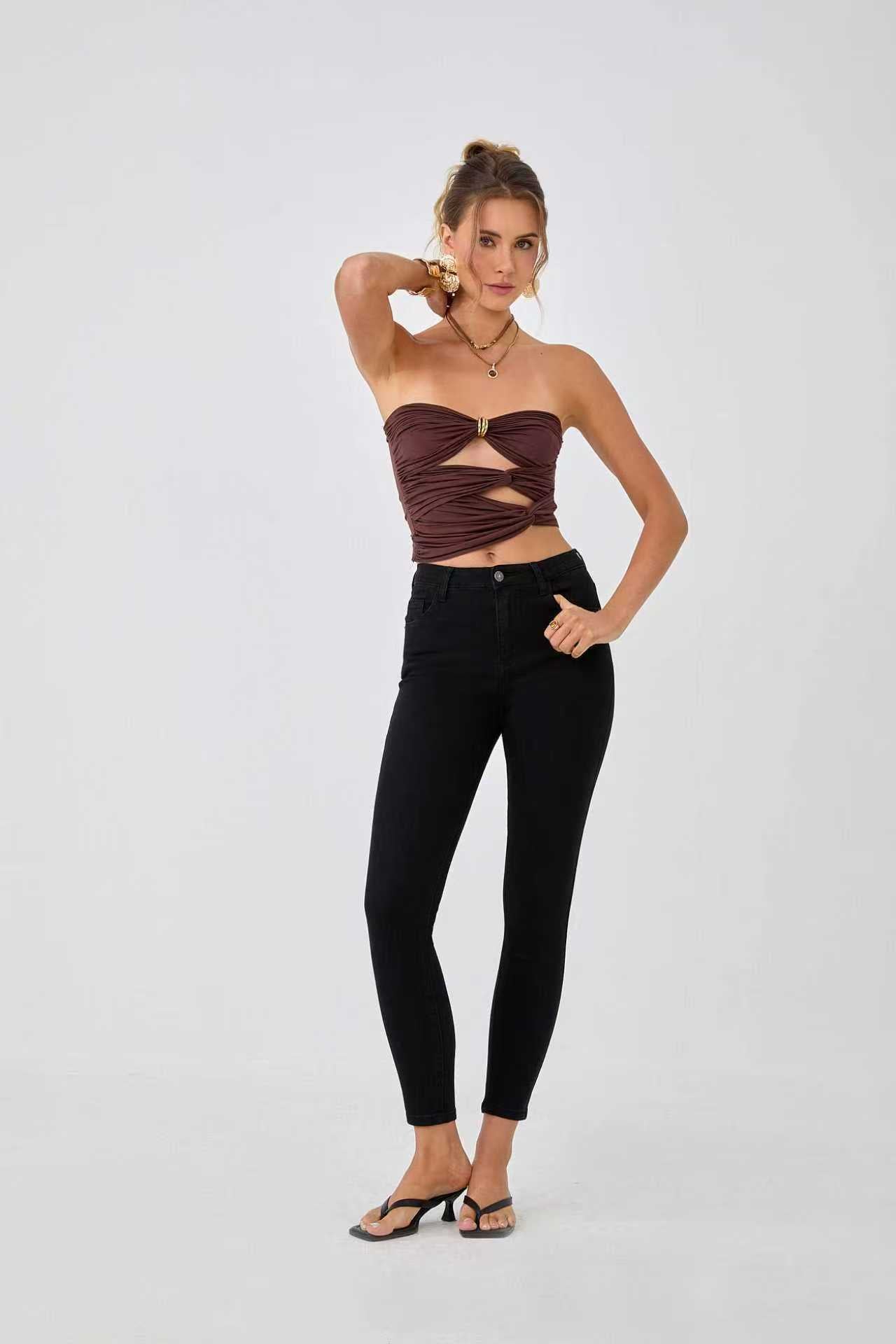 fekete Adoro női farmer skinny