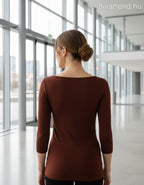 Kikiriki női felső 3/4 ujjú csónak nyakú hátulról