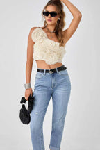 kék Adoro női farmer mom fit