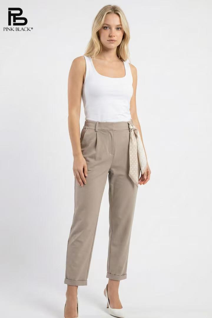 bézs elegáns női pamut chino nadrág