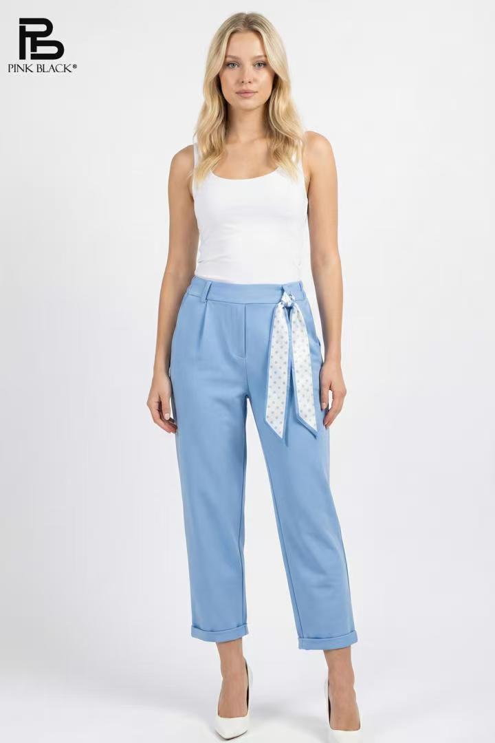 kék elegáns női pamut chino nadrág