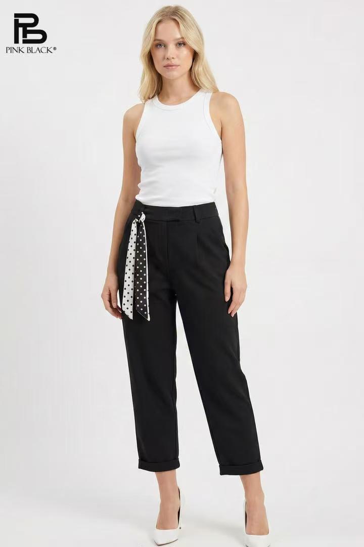 fekete elegáns női pamut chino nadrág
