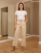 bézs bő szárú nadrág