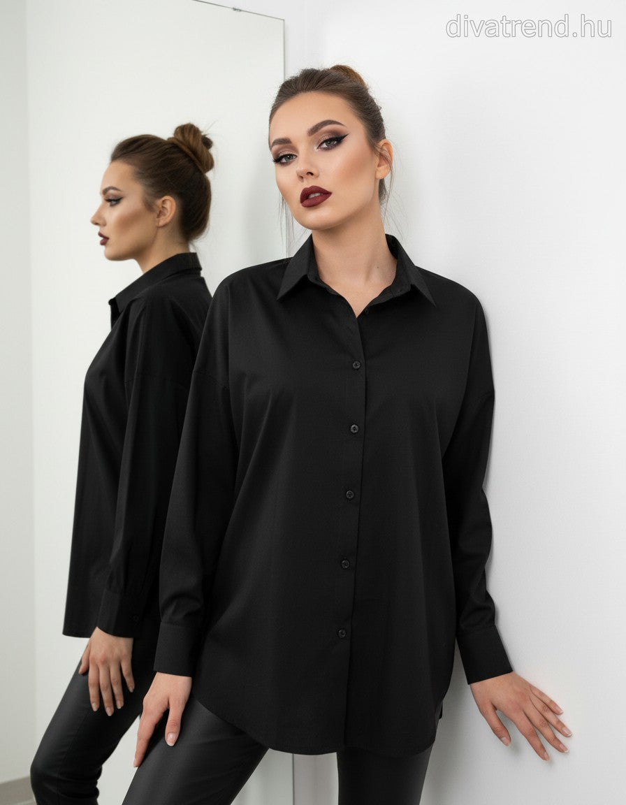 fekete oversize női ing